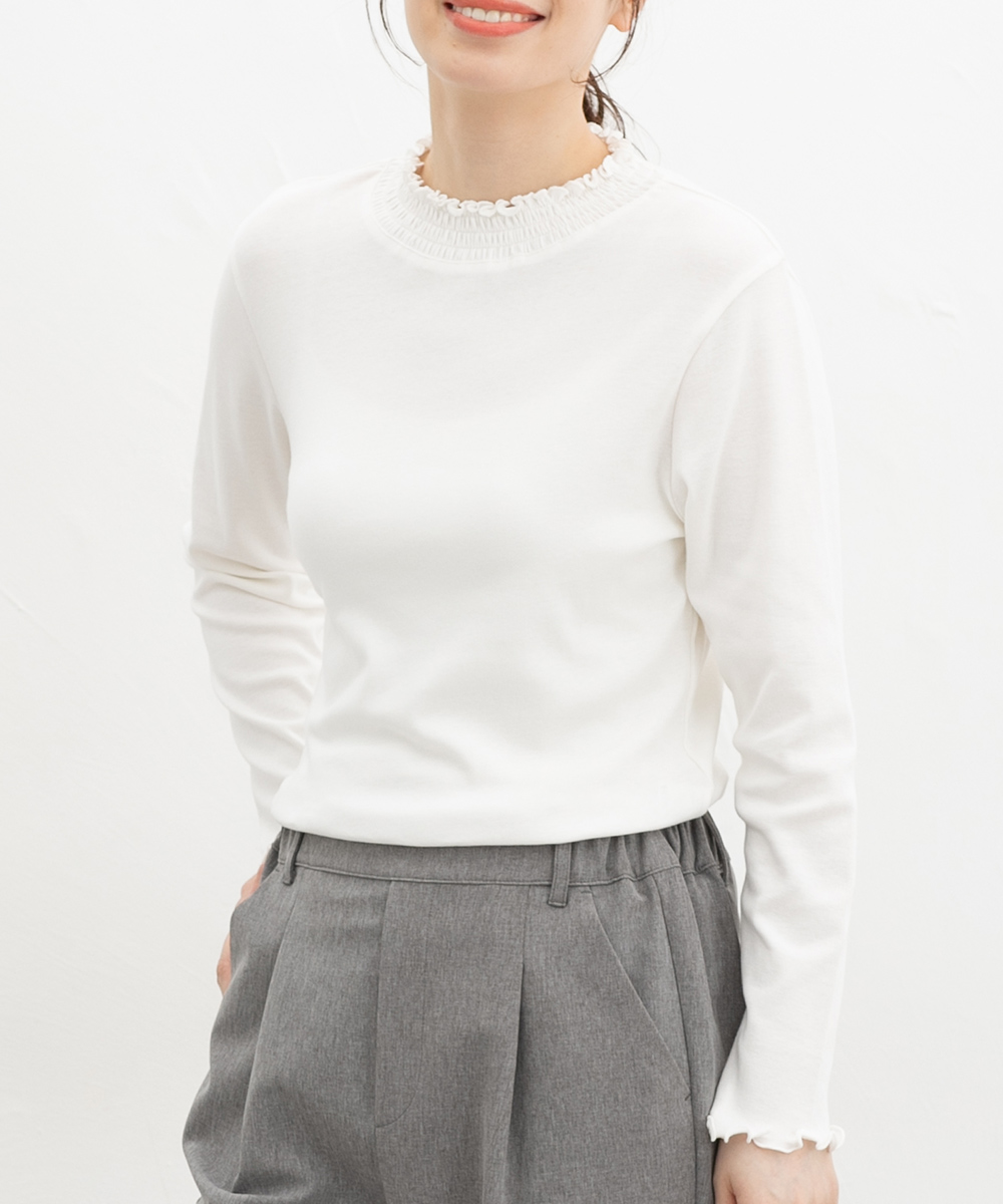 【新品/未使用】PRISTINE オーガニックコットン　ハイネック長袖　Tシャツ Honeys（ハニーズ） トップス Tシャツ ロンT 長袖Tシャツ カットソー