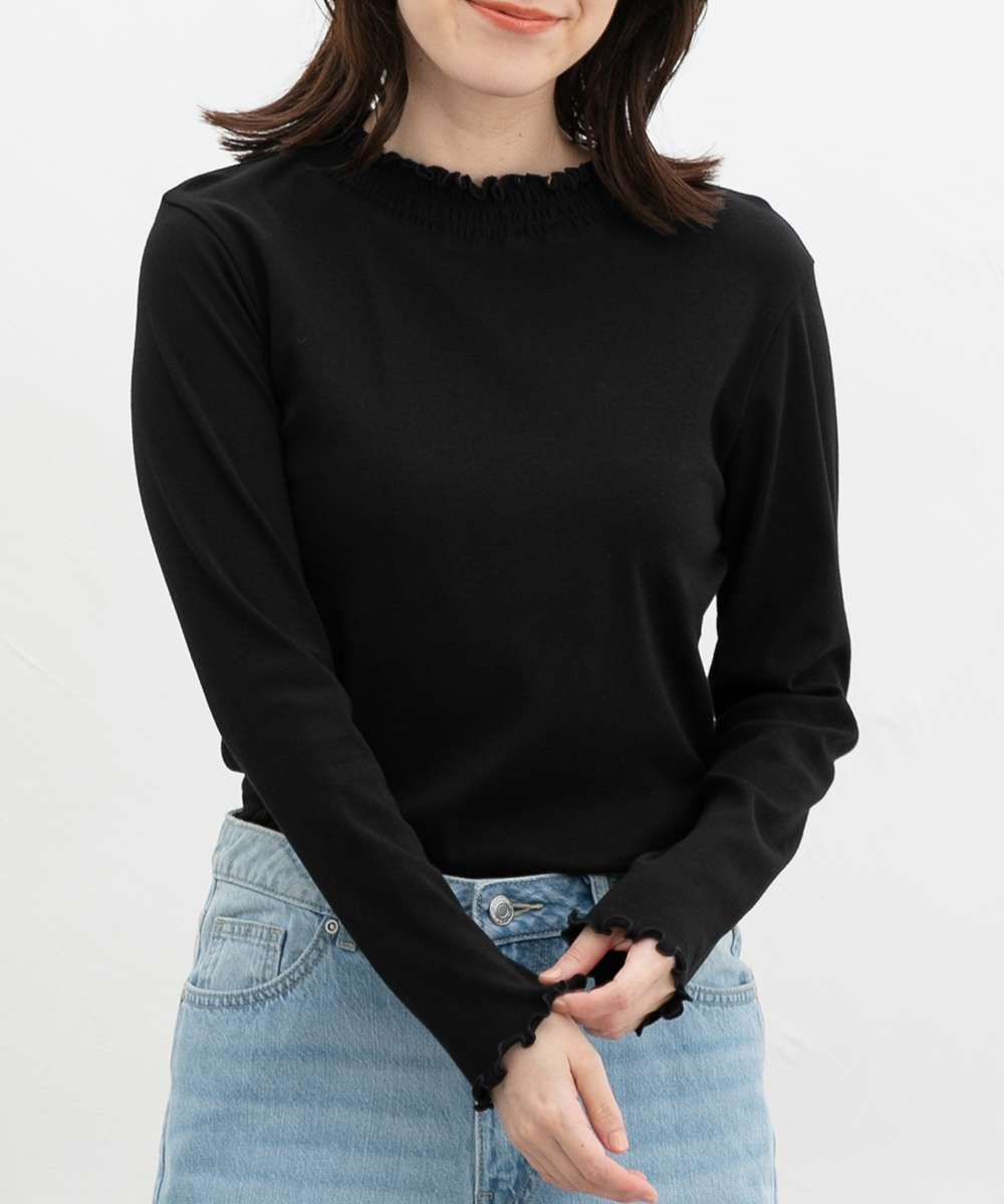 【新品/未使用】PRISTINE オーガニックコットン　ハイネック長袖　Tシャツ Honeys（ハニーズ） トップス Tシャツ ロンT 長袖Tシャツ カットソー