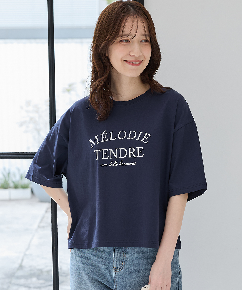 半袖 Tシャツ お洒落 レディース トップス カットソー ティシャツ ネイビー Honeys（ハニーズ） トップス Tシャツ 半袖Tシャツ カットソー 半袖