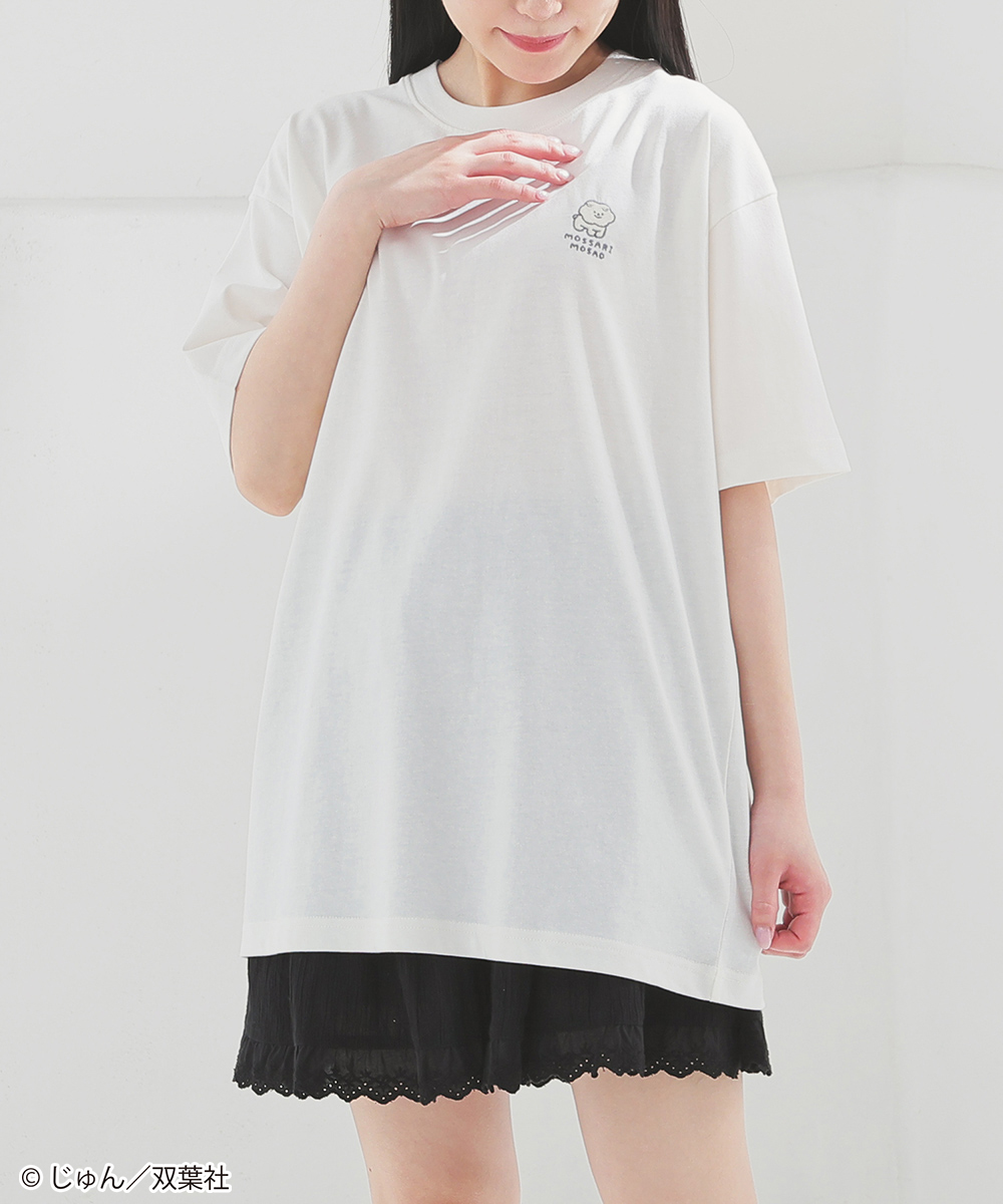トップス Tシャツ 半袖Tシャツ カットソー 半袖 もっさりもさお キャラクター イラスト 綿混 レディース SALE Honeys ハニーズ もっさりもさお／Ｔシャツ | Honeys | 01