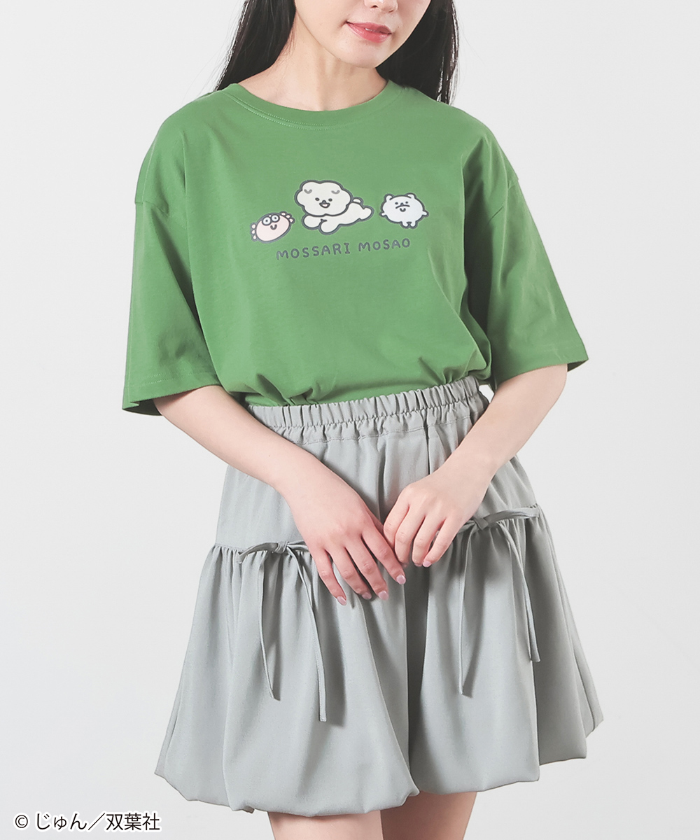 トップス Tシャツ 半袖Tシャツ カットソー 半袖 もっさりもさお キャラクター イラスト 綿混 レディース SALE Honeys ハニーズ もっさりもさお／Ｔシャツ | Honeys | 04