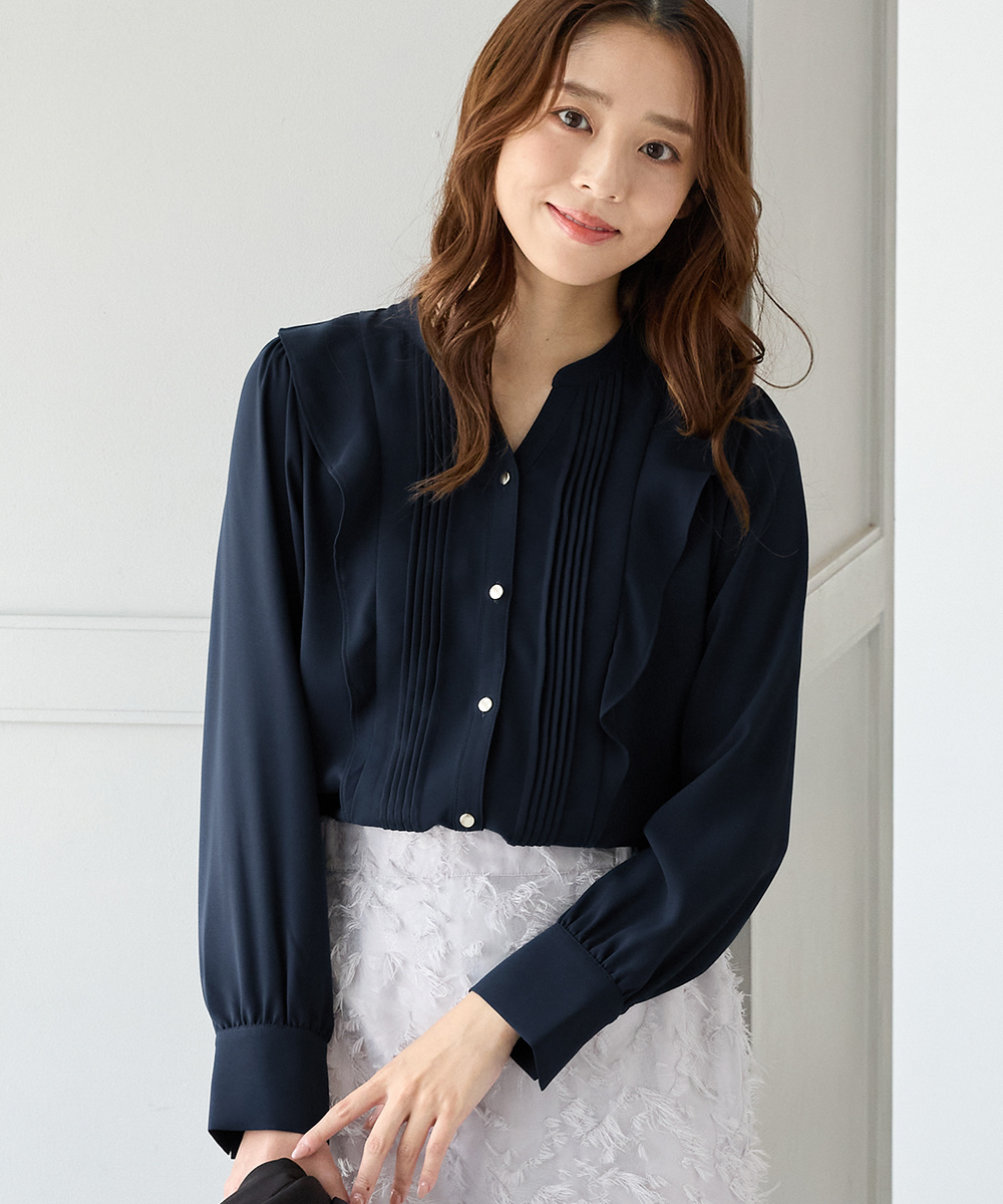 Honeys（ハニーズ） トップス ブラウス 長袖 大きいサイズ オフィス