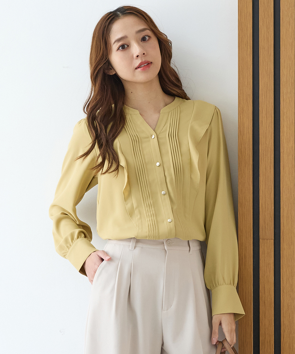 Honeys（ハニーズ） トップス ブラウス 長袖 大きいサイズ オフィス