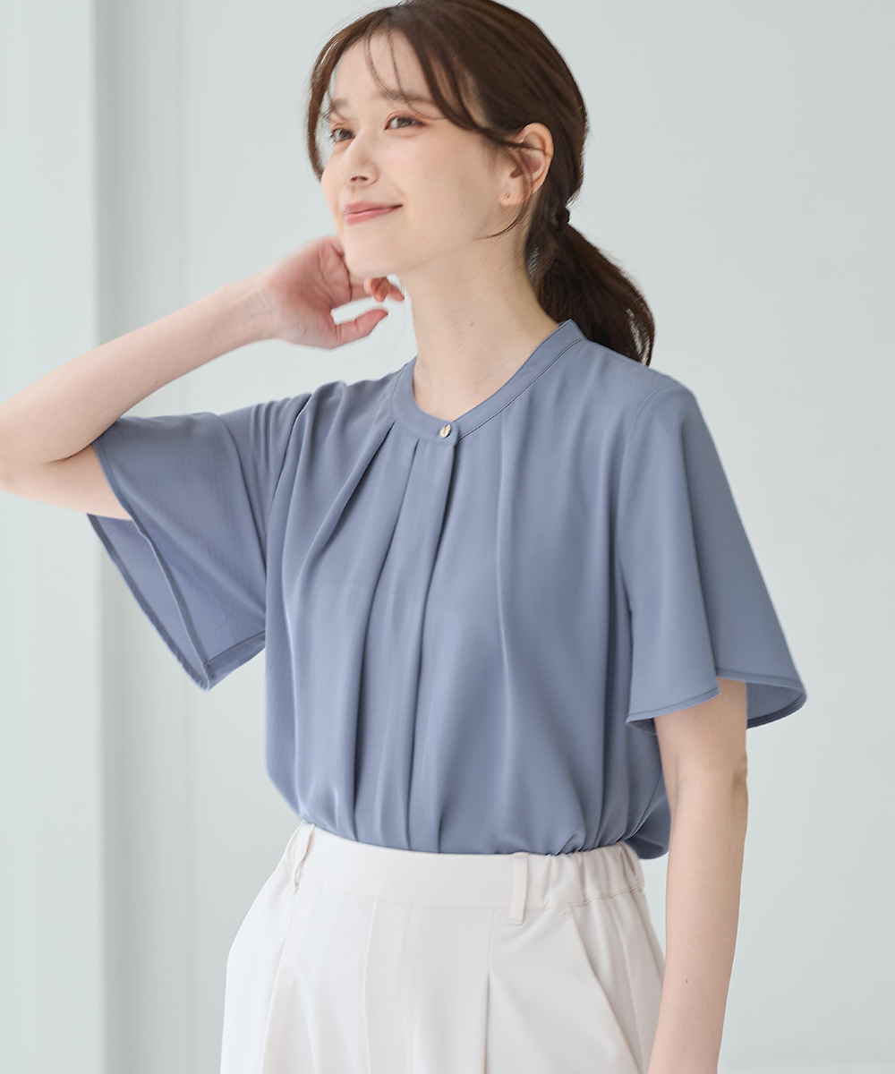 morphose 半袖　ブラウス Honeys（ハニーズ） トップス ブラウス 半袖 ハニさら 大きいサイズ