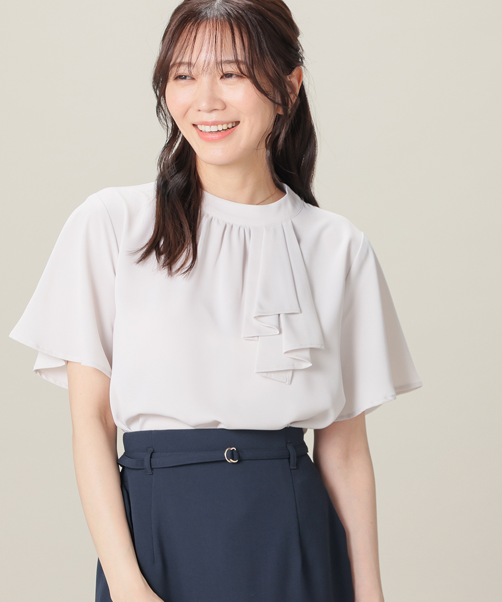 Honeys（ハニーズ） トップス ブラウス 半袖 美冷 接触冷感 フリル