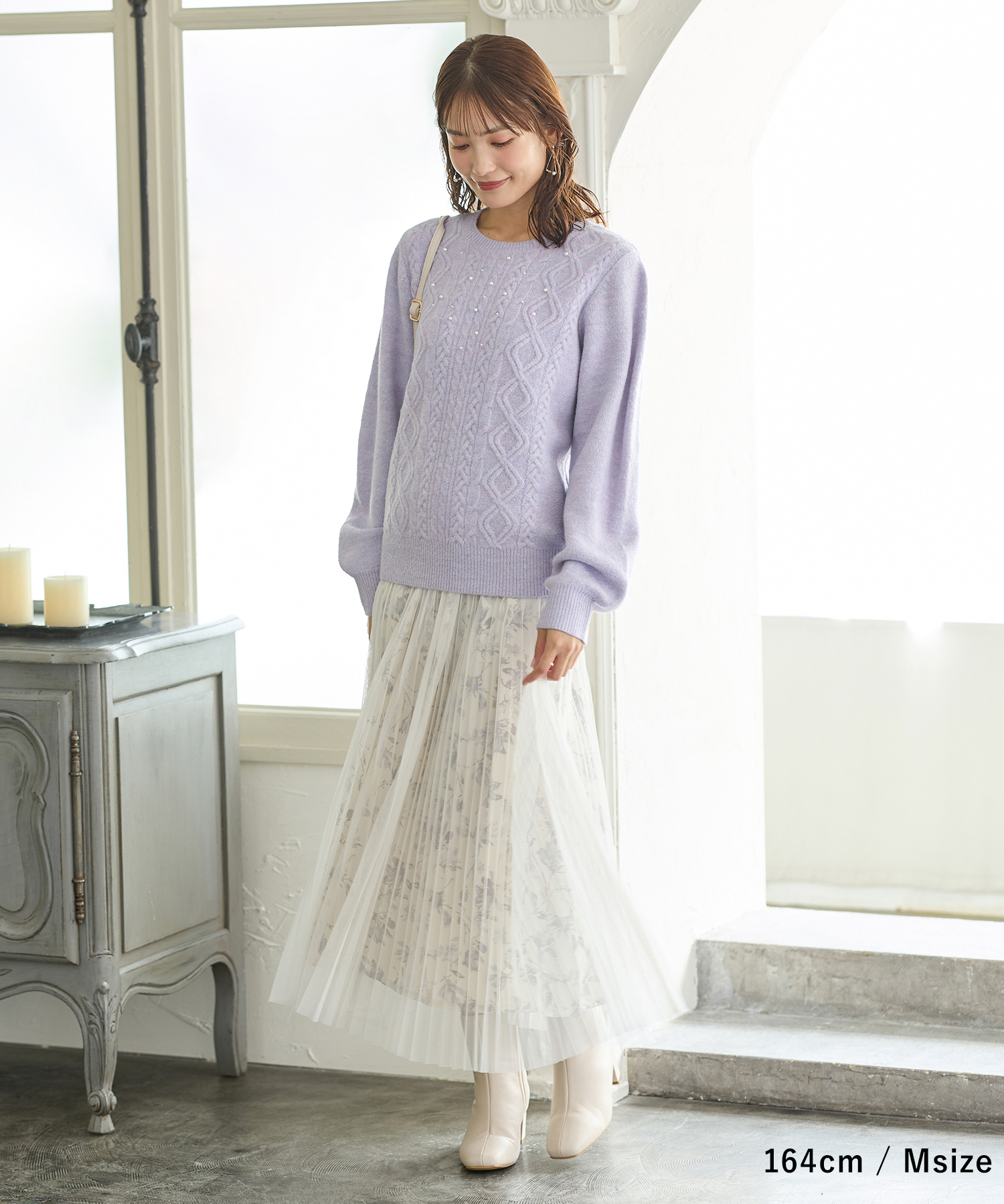 Honeys トップス ニット セーター 長袖 ふんわり 柔らか オフィス  