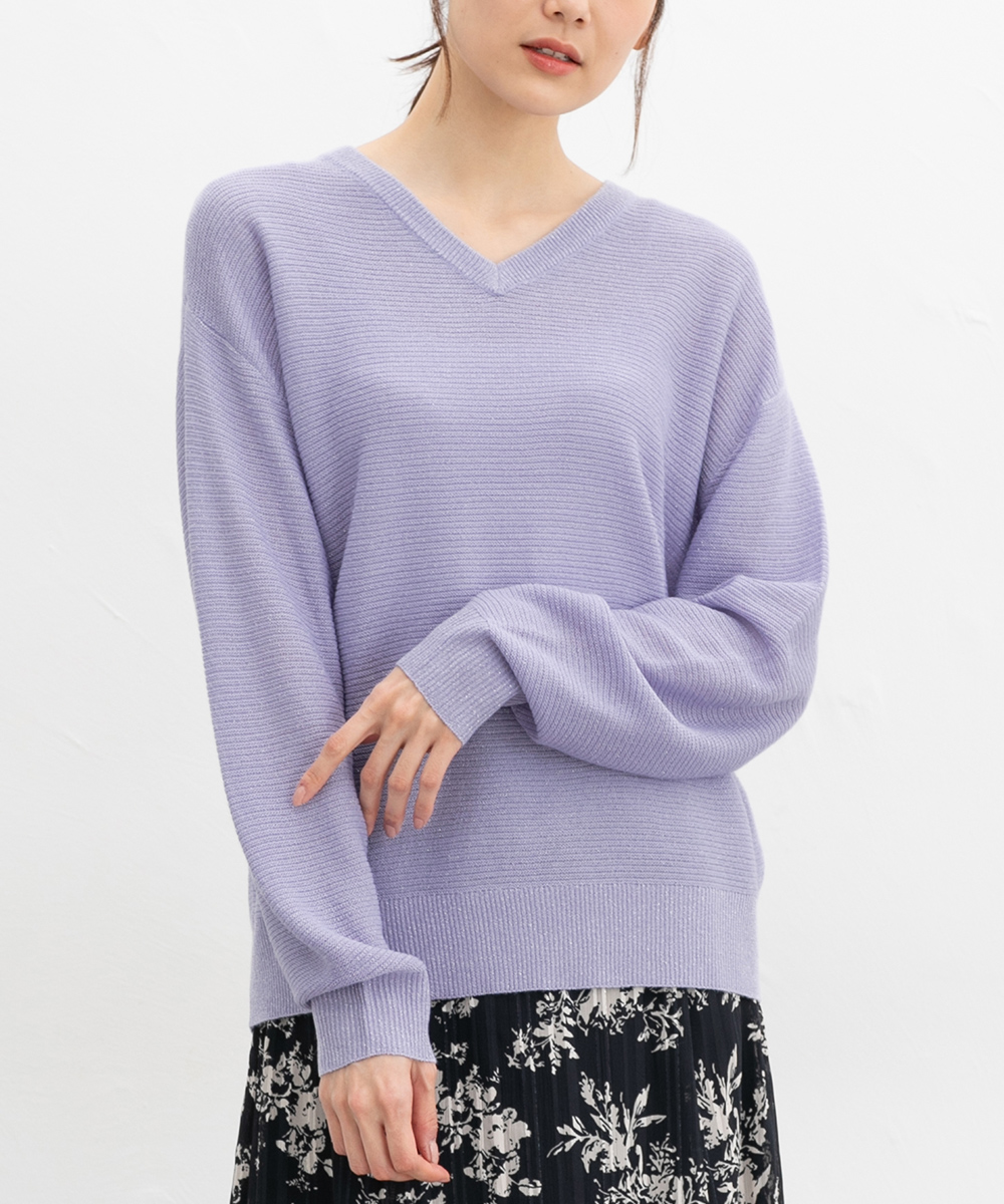 【美品】ジャックバニー　Vネックニット5  L相当 Honeys トップス ニット セーター 長袖 UVカット ウォッシャブル