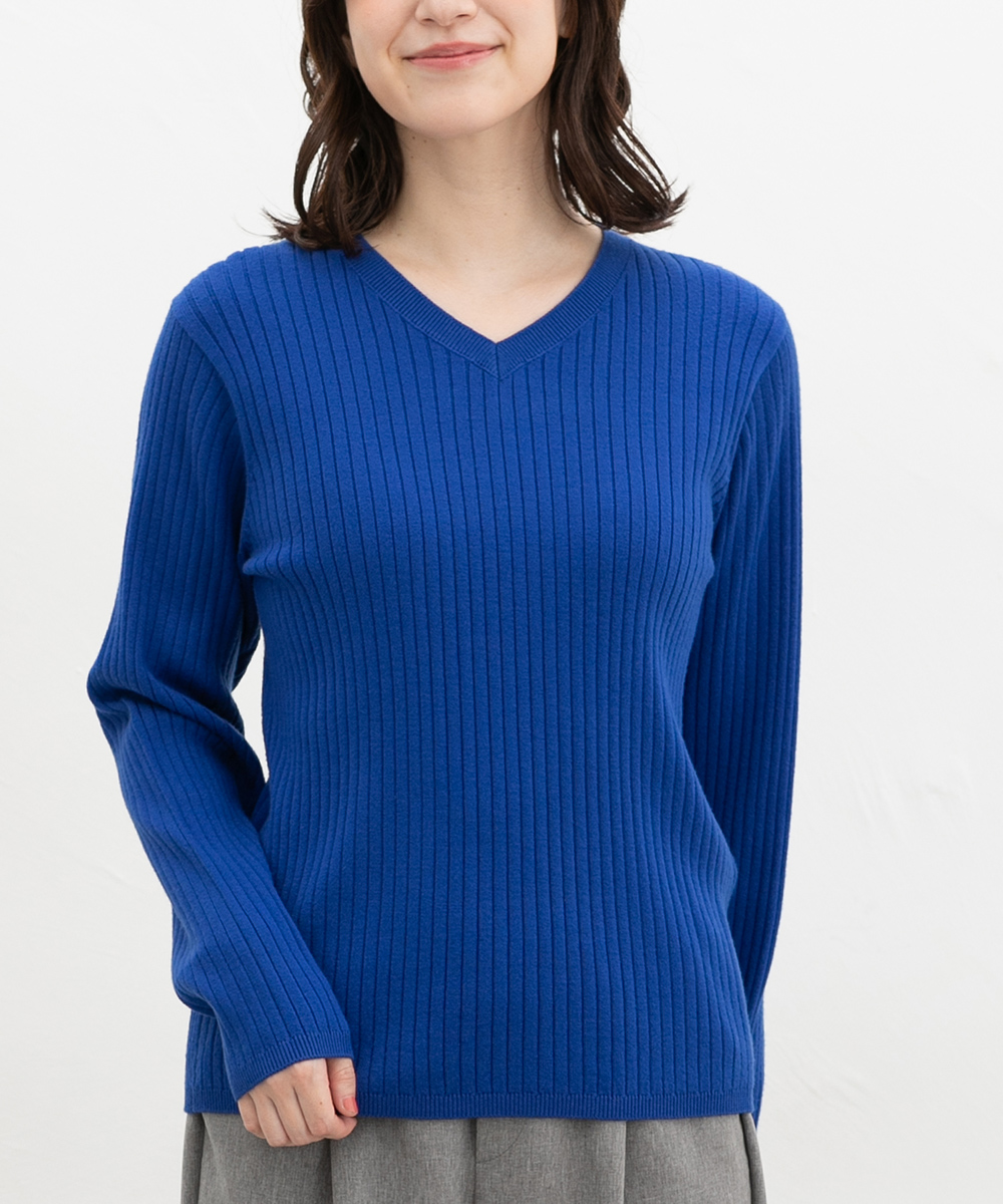 Honeys（ハニーズ） トップス ニット セーター 長袖 リブ素材 Vネック