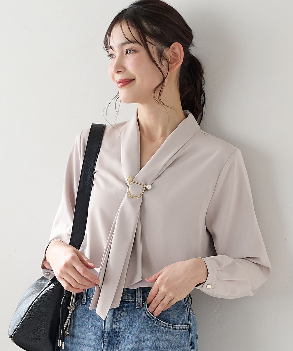 Honeys（ハニーズ） WEB限定 トップス ブラウス 長袖 大きいサイズ
