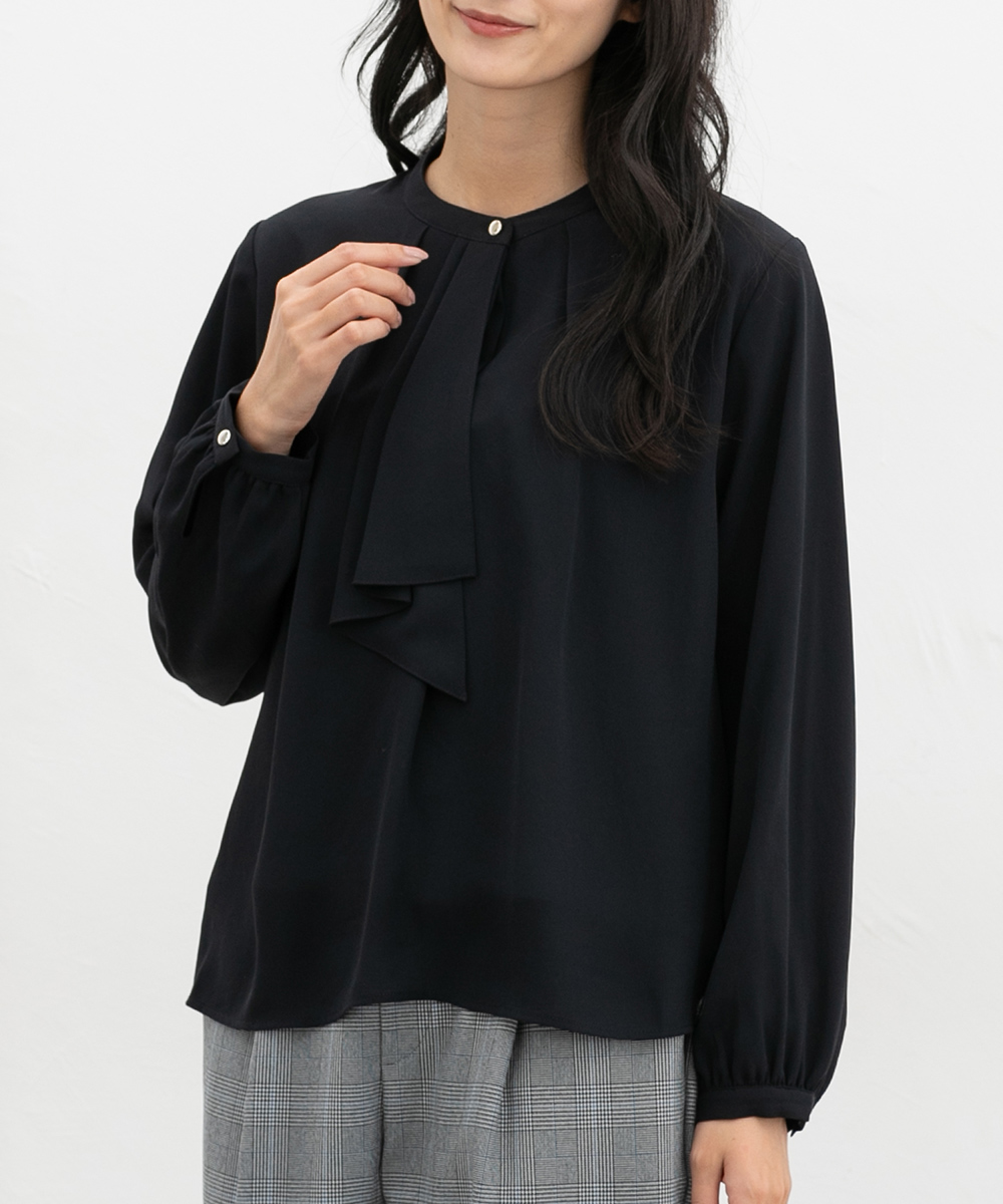 ババグーリ長袖ブラウス Honeys（ハニーズ） トップス 長袖 ハニぽか 大きいサイズ オフィス