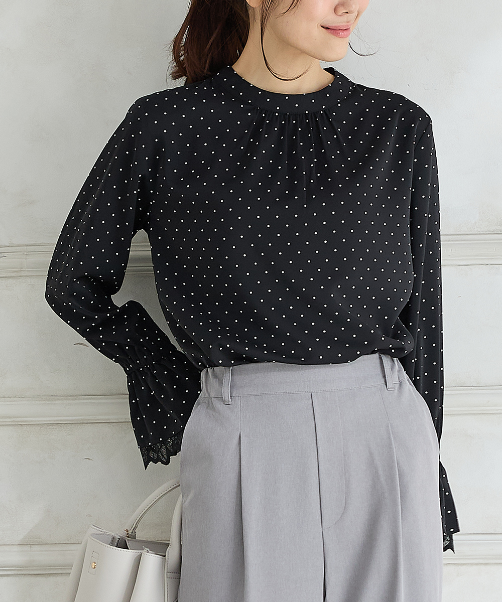 Honeys（ハニーズ） トップス ブラウス 長袖 オフィス きれいめ レース