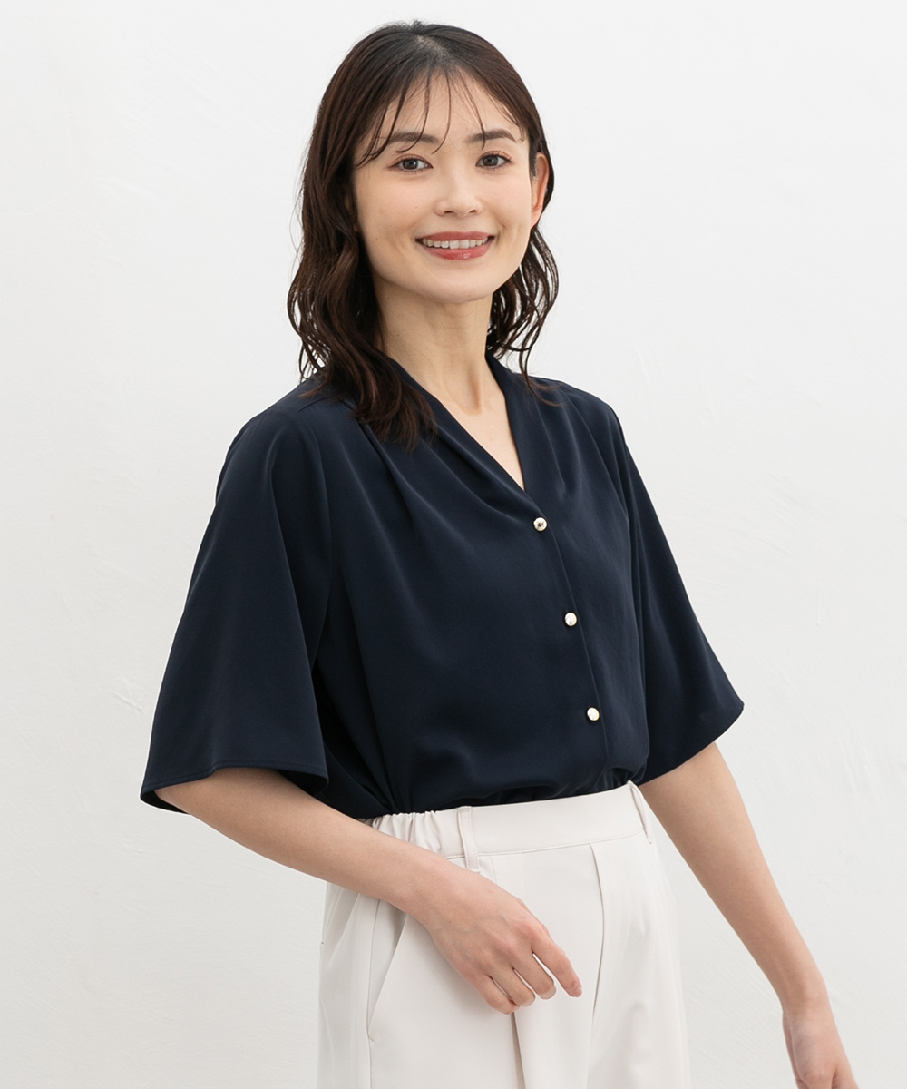 Honeys（ハニーズ） トップス ブラウス 半袖 大きいサイズ オフィス