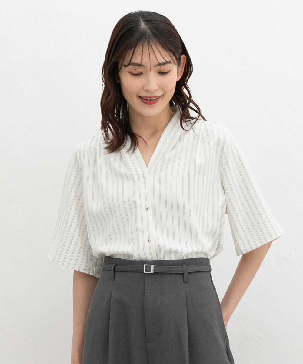 Honeys（ハニーズ） トップス ブラウス 半袖 大きいサイズ オフィス