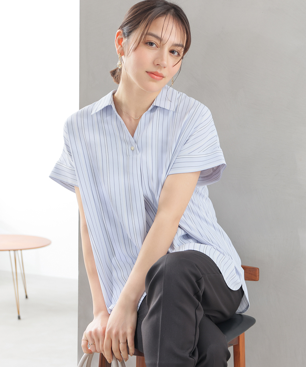 Honeys（ハニーズ） トップス ブラウス 半袖 スキッパー フレンチ