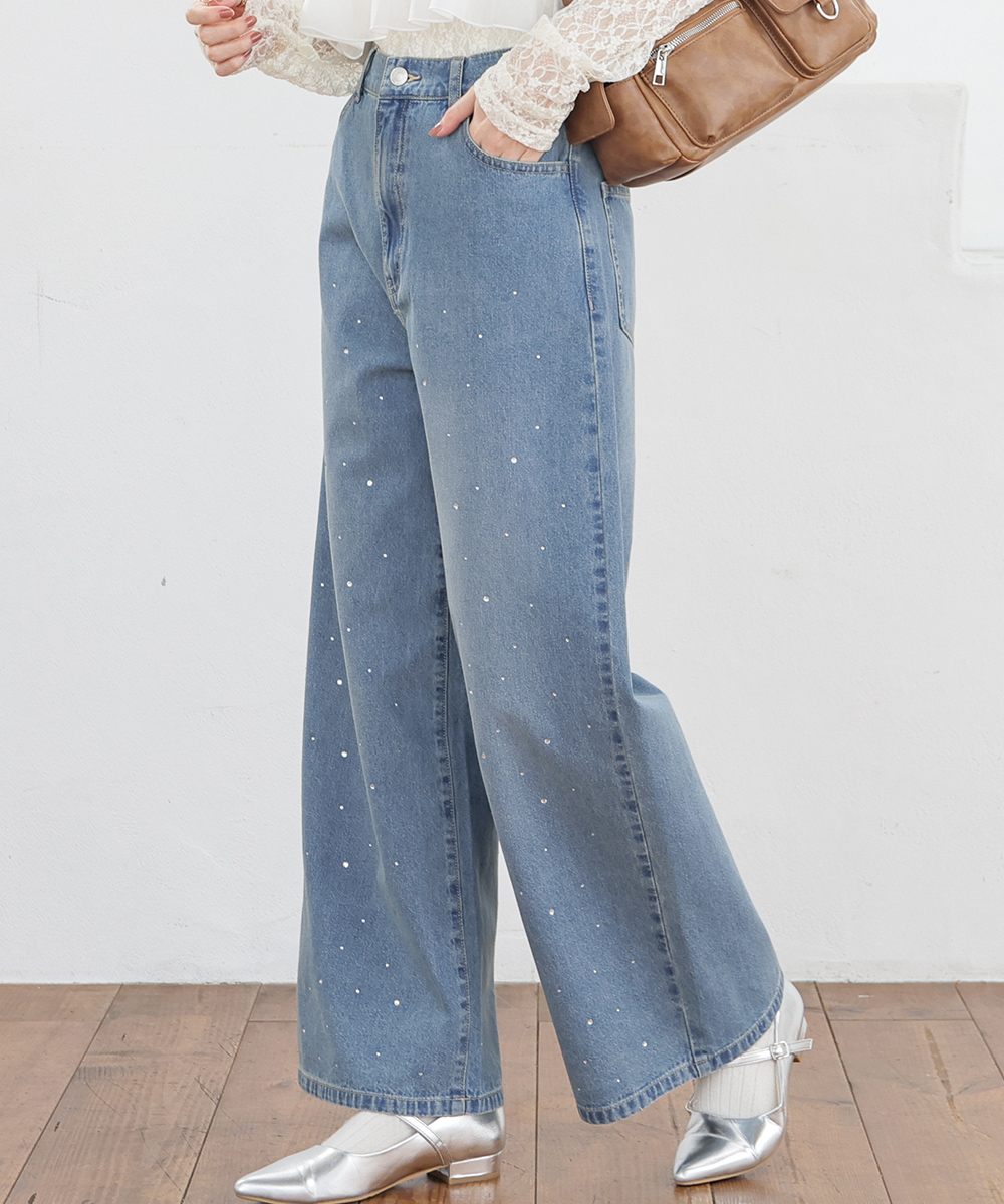 Honeys（ハニーズ） ボトムス パンツ デニム ワイドパンツ デニム