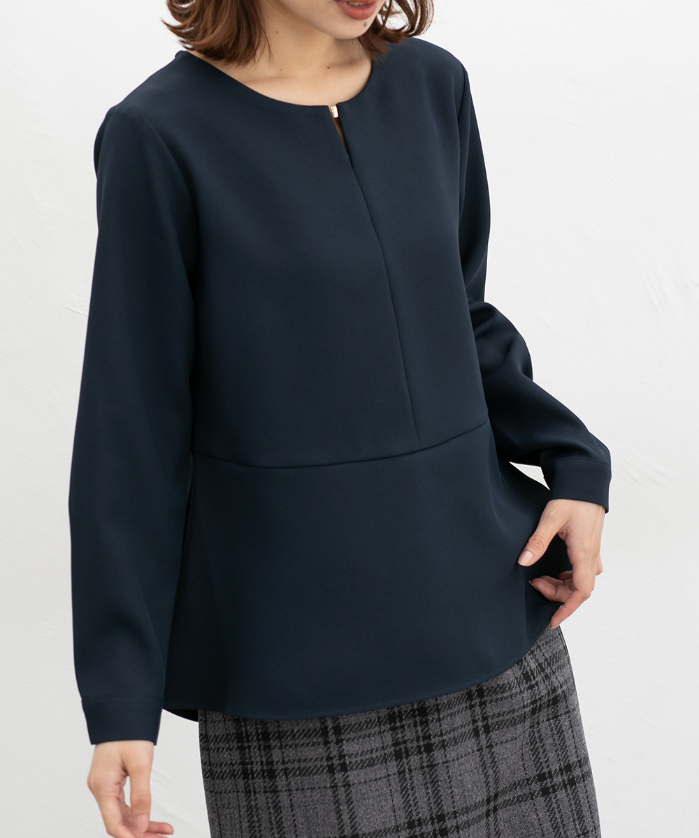 Honeys（ハニーズ） トップス ブラウス 長袖 大きいサイズ オフィス