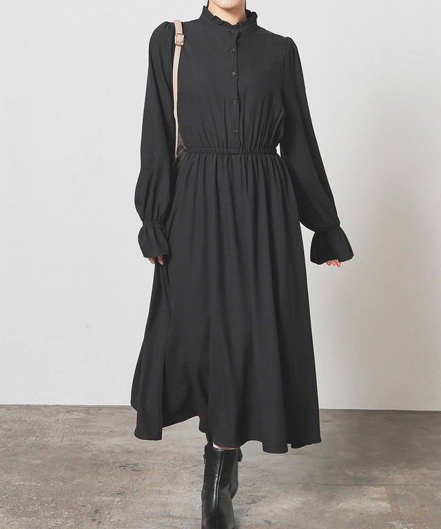 Honeys（ハニーズ） ワンピース 長袖 ロング丈 大きいサイズ フリル