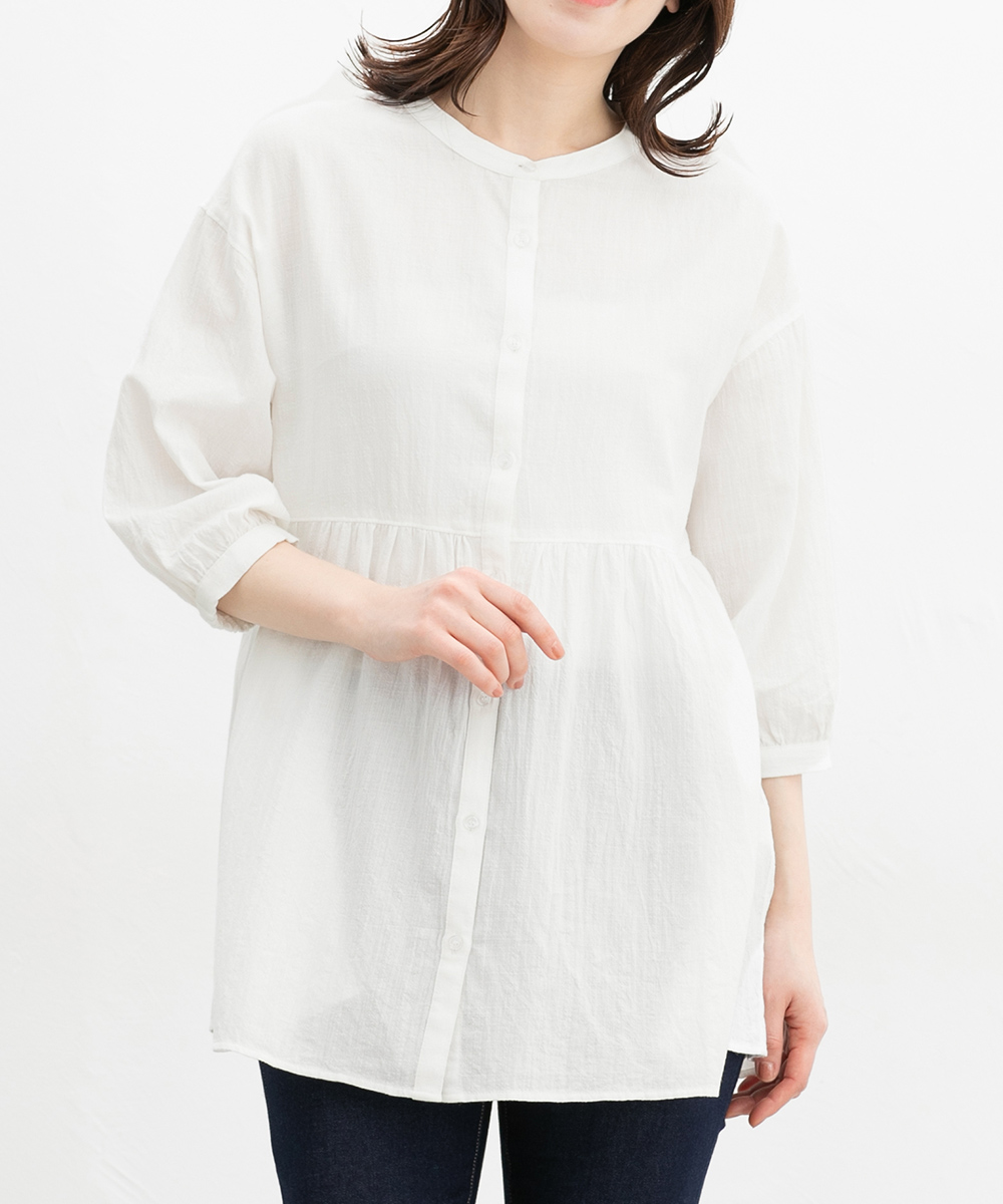 Honeys トップス ブラウス 切替ブラウス 切替 無地 チェック柄