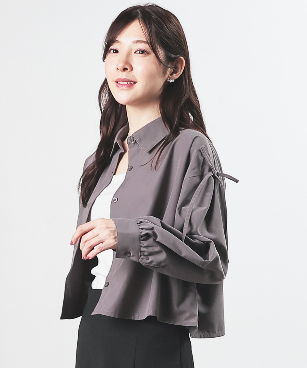 Honeys（ハニーズ） トップス シャツ ブラウス 長袖 リボン レギュラー