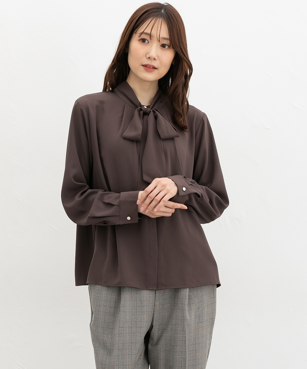 Honeys（ハニーズ） トップス ブラウス 長袖 大きいサイズ オフィス