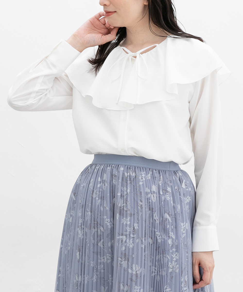 Honeys（ハニーズ） トップス ブラウス 長袖 フリルカラー リボン