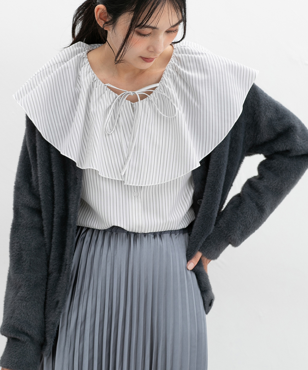 Honeys（ハニーズ） トップス ブラウス 長袖 フリルカラー リボン