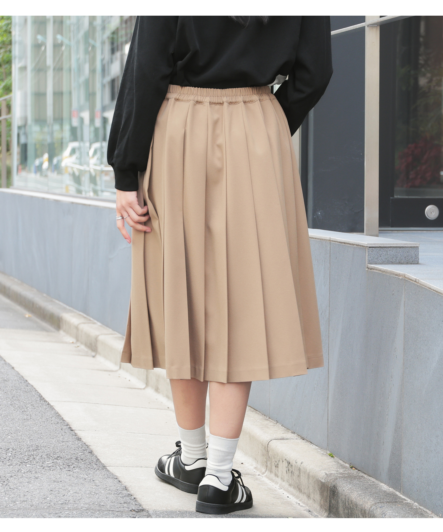 Honeys ボトムス スカート ひざ丈 プリーツスカート ミディ丈