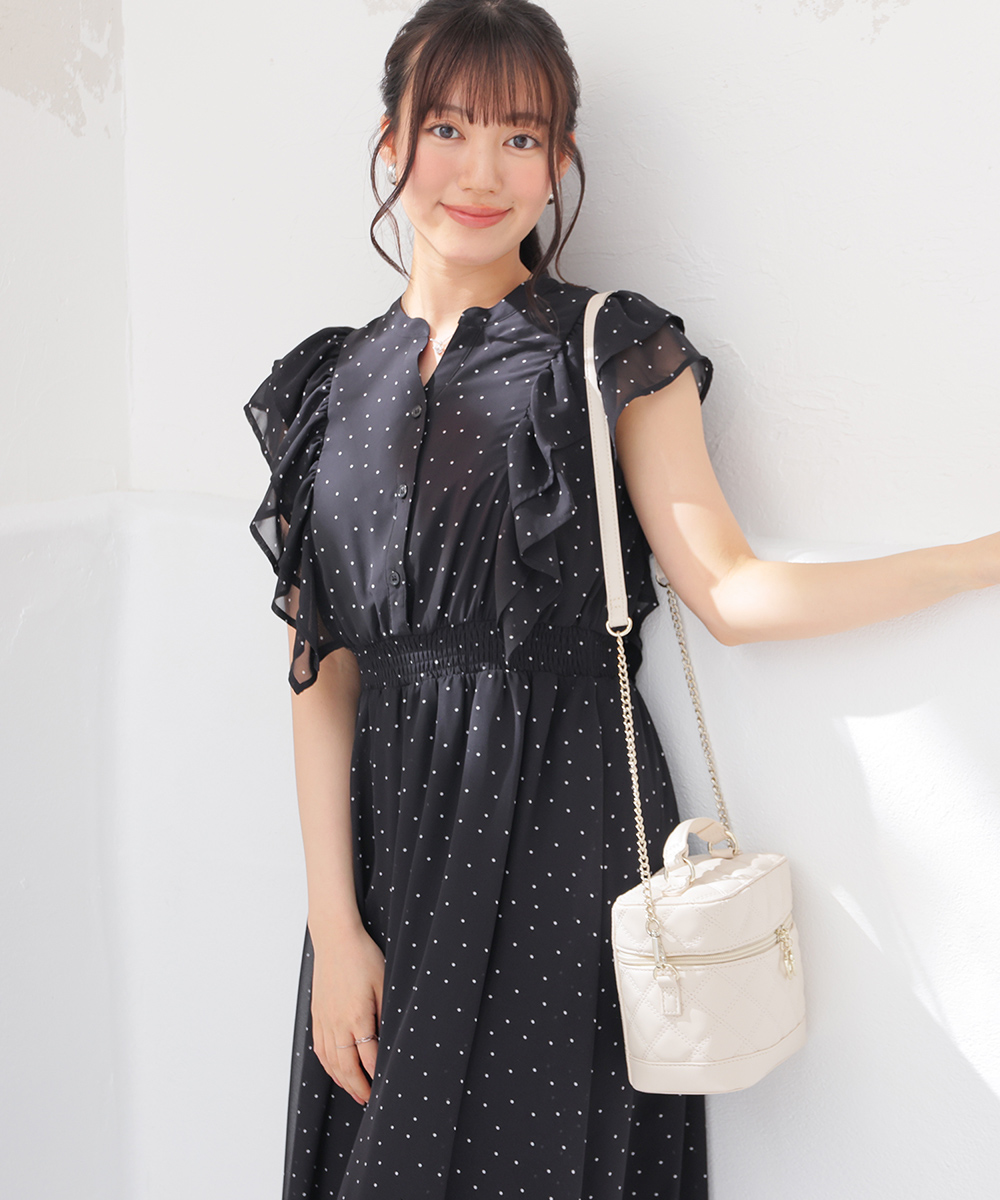 CHOCOCHIP COOKIE 花柄フリルワンピース 半袖 Honeys（ハニーズ） ワンピース 半袖 ロング丈 大きいサイズ フリル 花