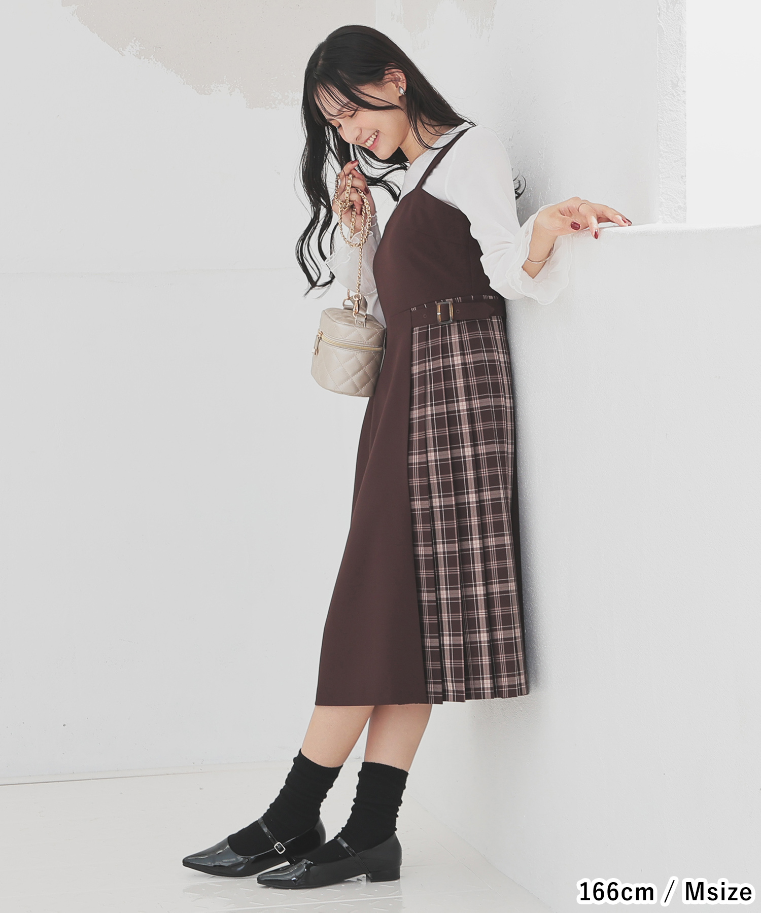 Honeys ワンピース ジャンパースカート ノースリーブ ロング丈
