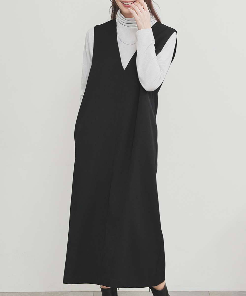 Honeys（ハニーズ） ワンピース ノースリーブ ロング丈 無地