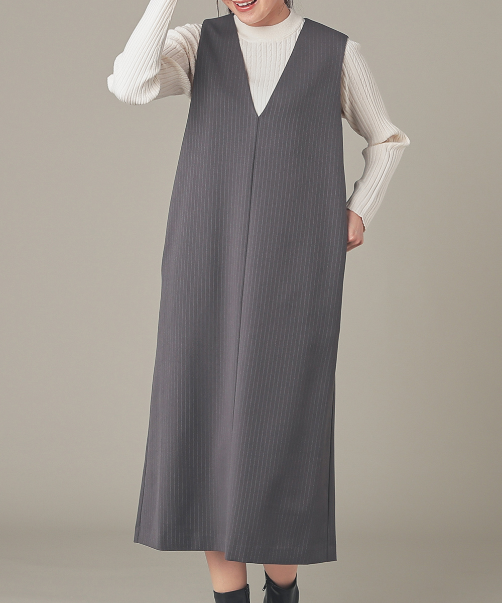 Honeys（ハニーズ） ワンピース ノースリーブ ロング丈 無地