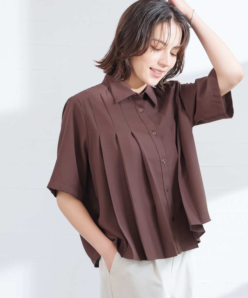 Honeys（ハニーズ） トップス ブラウス 半袖 再生ポリエステル
