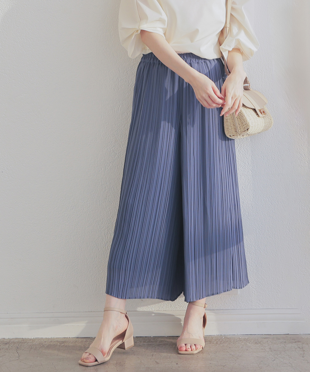 Honeys（ハニーズ） ボトムス パンツ ガウチョパンツ プリーツ 無地 花