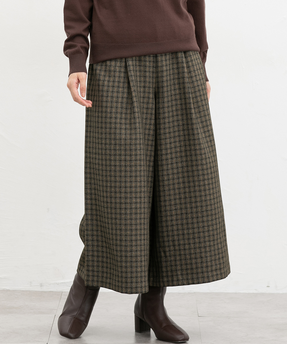 Honeys（ハニーズ） ボトムス ツイル素材 ウールライク 後ウエストゴム