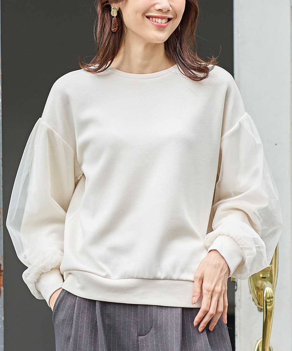 新品未使用完売品holiday TULIP柄カットソー Honeys（ハニーズ） トップス カットソー 長袖 チュール ストレッチ