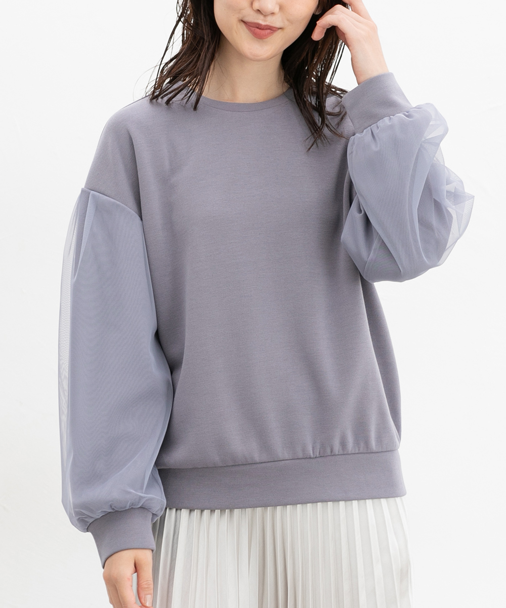 Honeys（ハニーズ） トップス カットソー 長袖 チュール ストレッチ