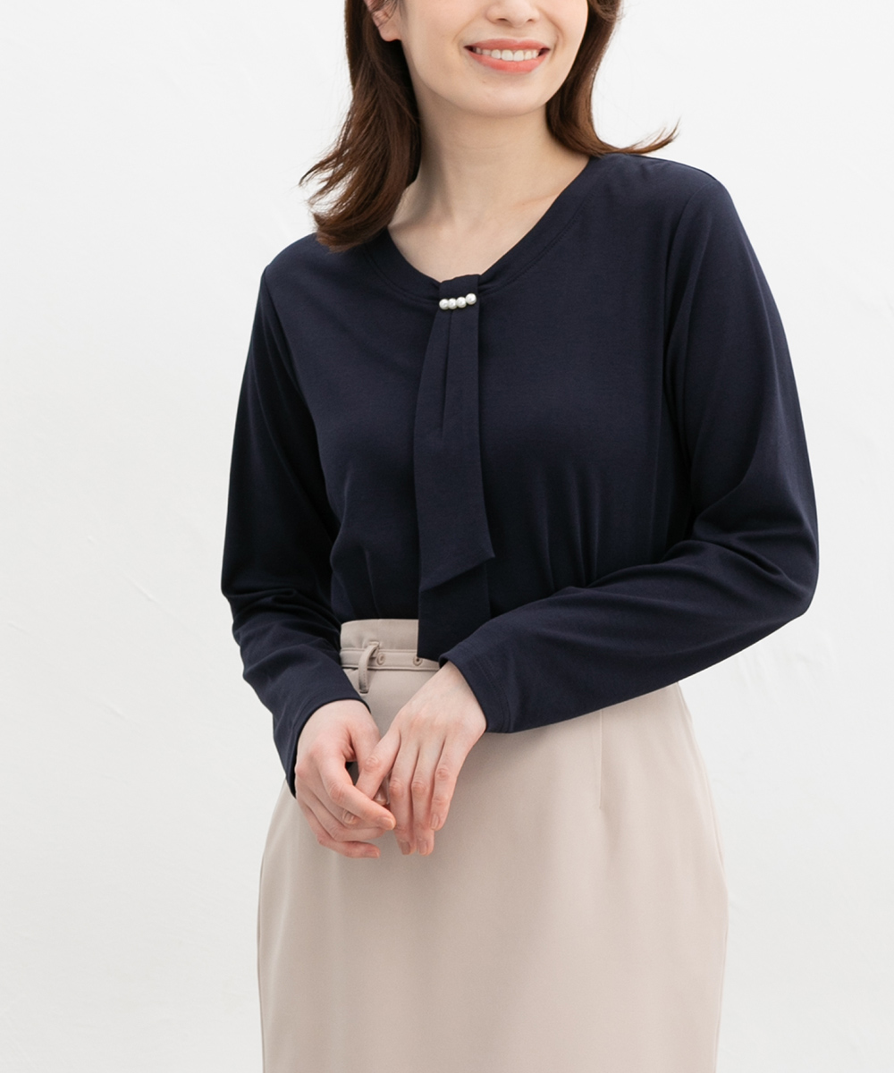 Honeys（ハニーズ） トップス カットソー 長袖 大きいサイズ オフィス