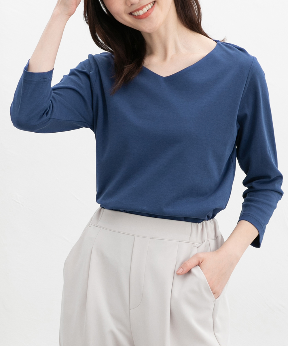 Tシャツ カットソー トップス 楽天市場】Tシャツ レディース 春夏 トップス カットソー 七分袖 無地