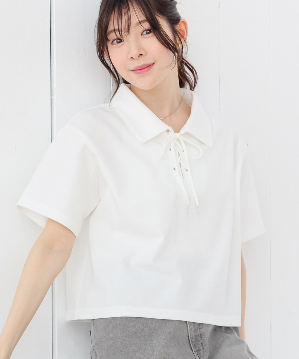 Honeys（ハニーズ） トップス カットソー 半袖 レースアップ