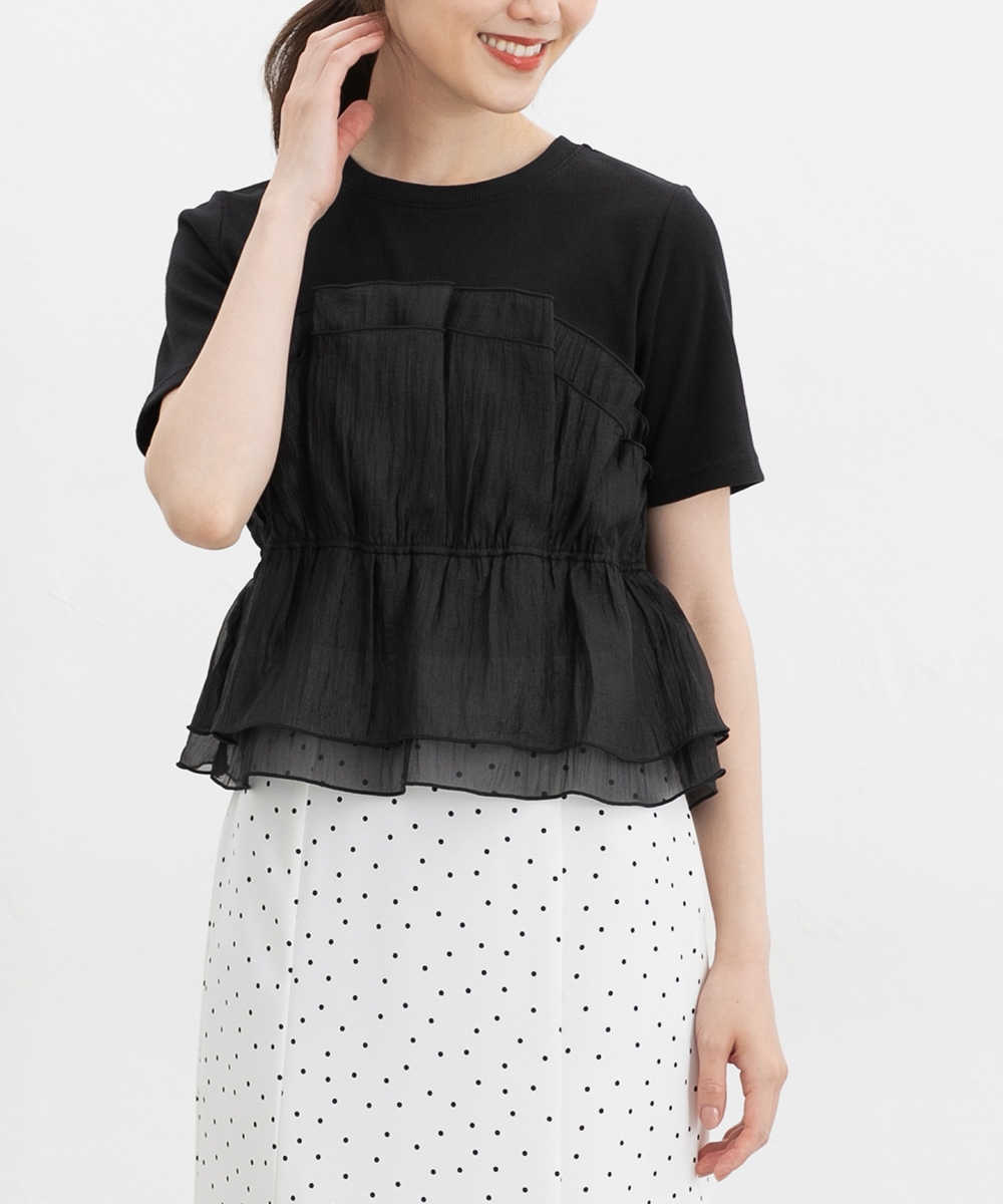 Honeys（ハニーズ） カットソー 半袖 再生ポリエステル レイヤード風