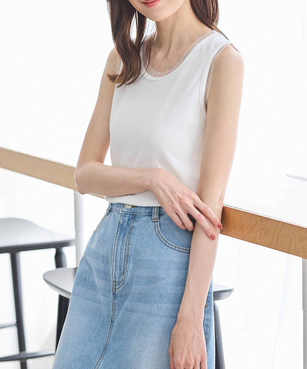 Honeys（ハニーズ） トップス タンクトップ UVカット 再生ポリエステル