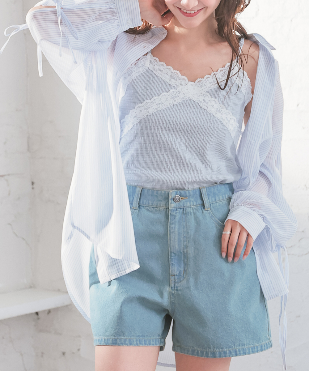 HONEYMYHONEY バックリボンキャミソール cotton frill ribbon camisole