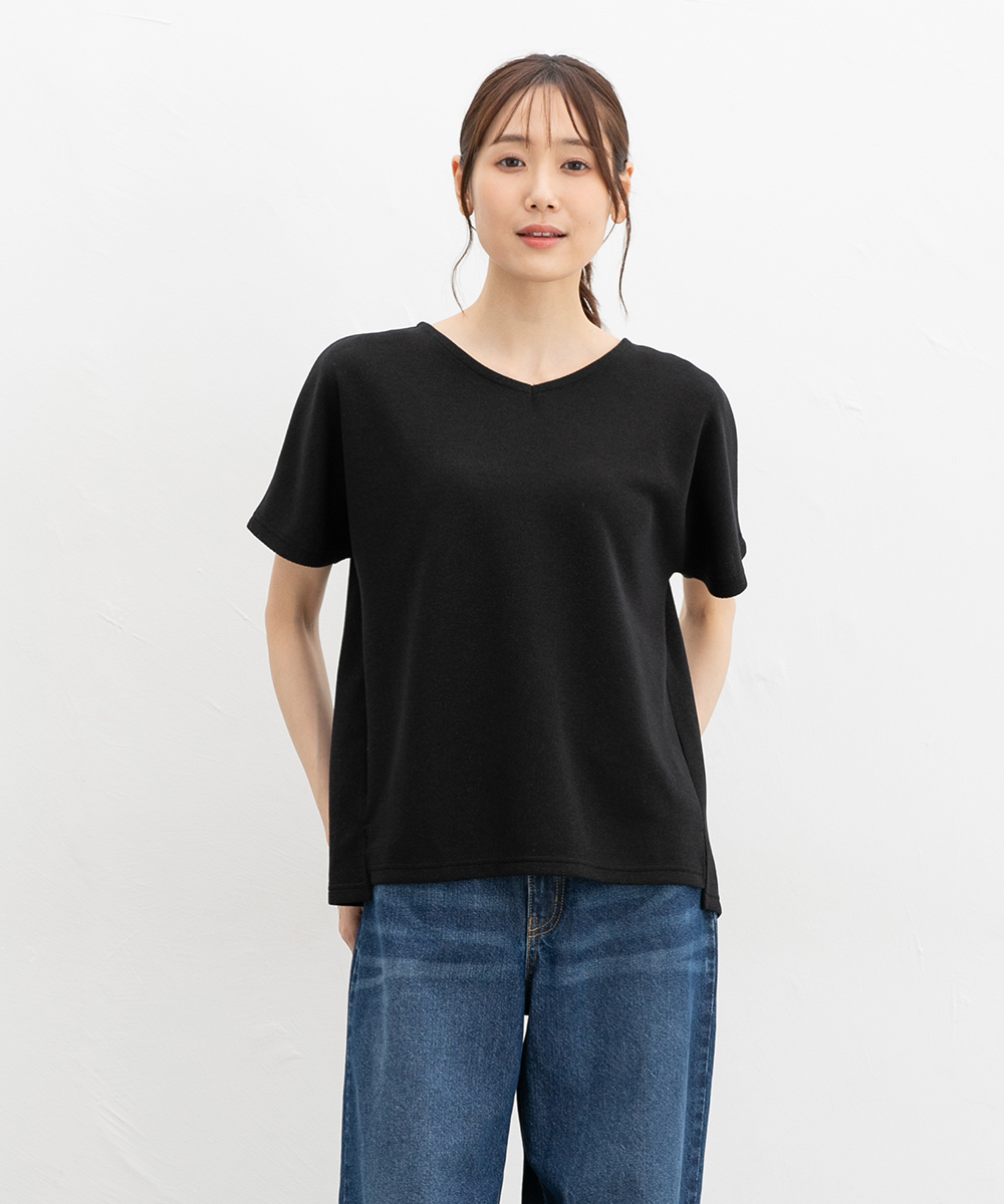 Honeys トップス カットソー 半袖 ドルマン袖 Vネック