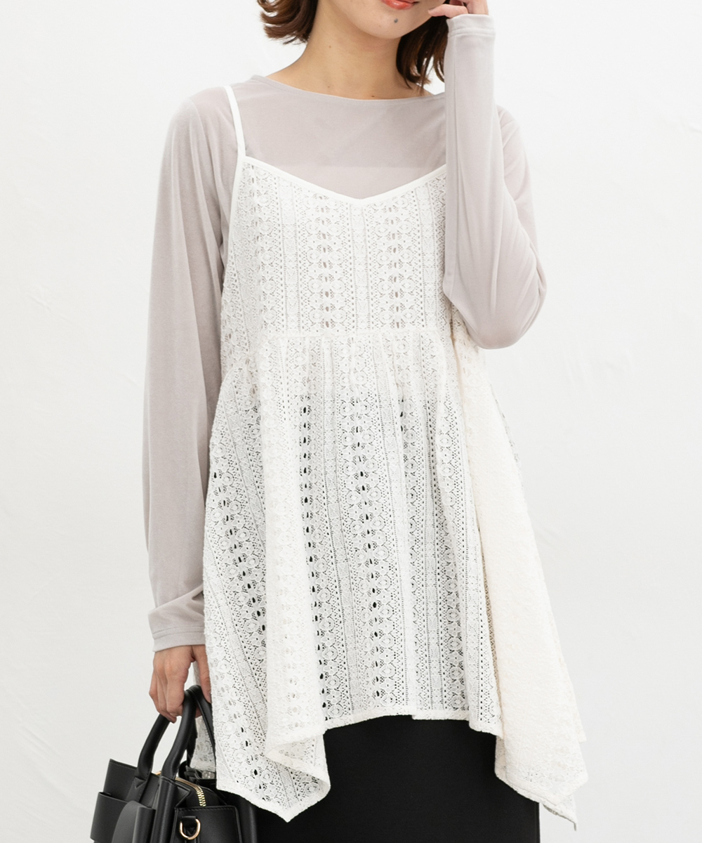 Honeys（ハニーズ） トップス キャミソール 総レース レース キャミ