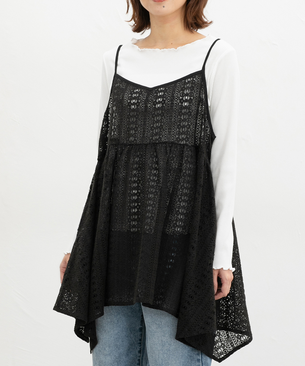 Honeys（ハニーズ） トップス キャミソール 総レース レース キャミ