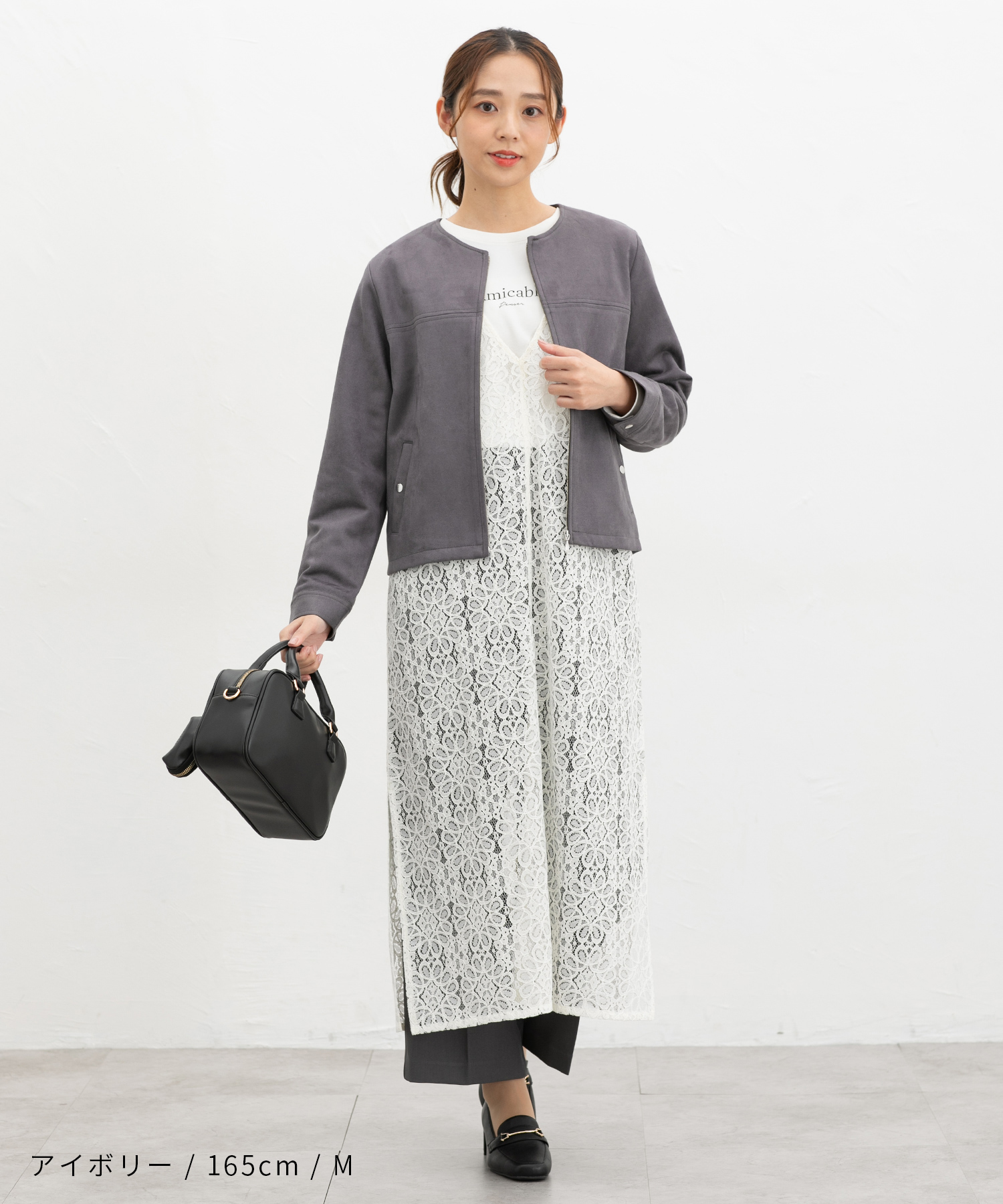 Honeys（ハニーズ） ワンピース ノースリーブ ロング丈 レース コード