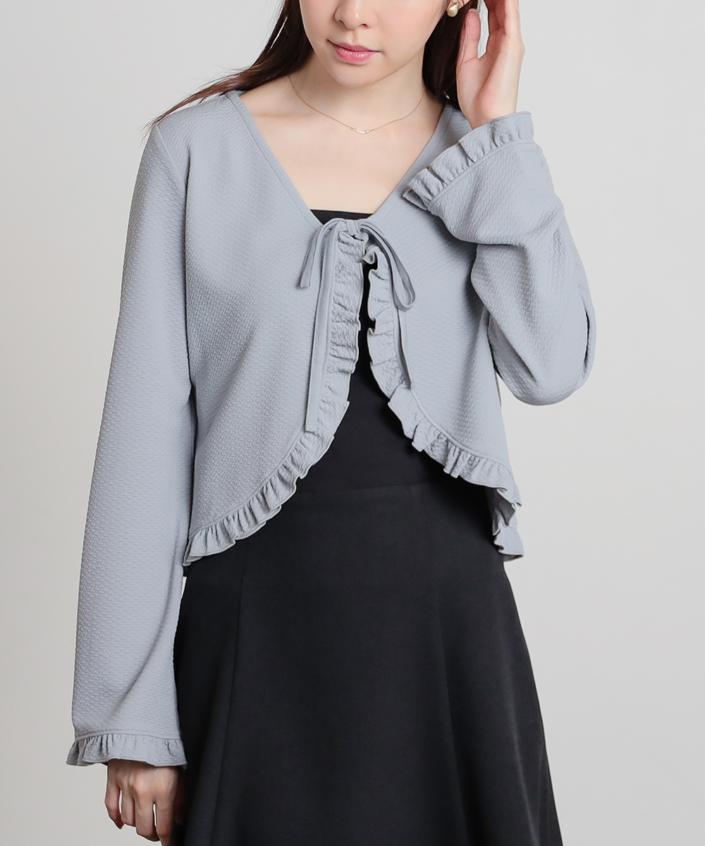 Honeys（ハニーズ） トップス ボレロ カーディガン 長袖 リボン フリル