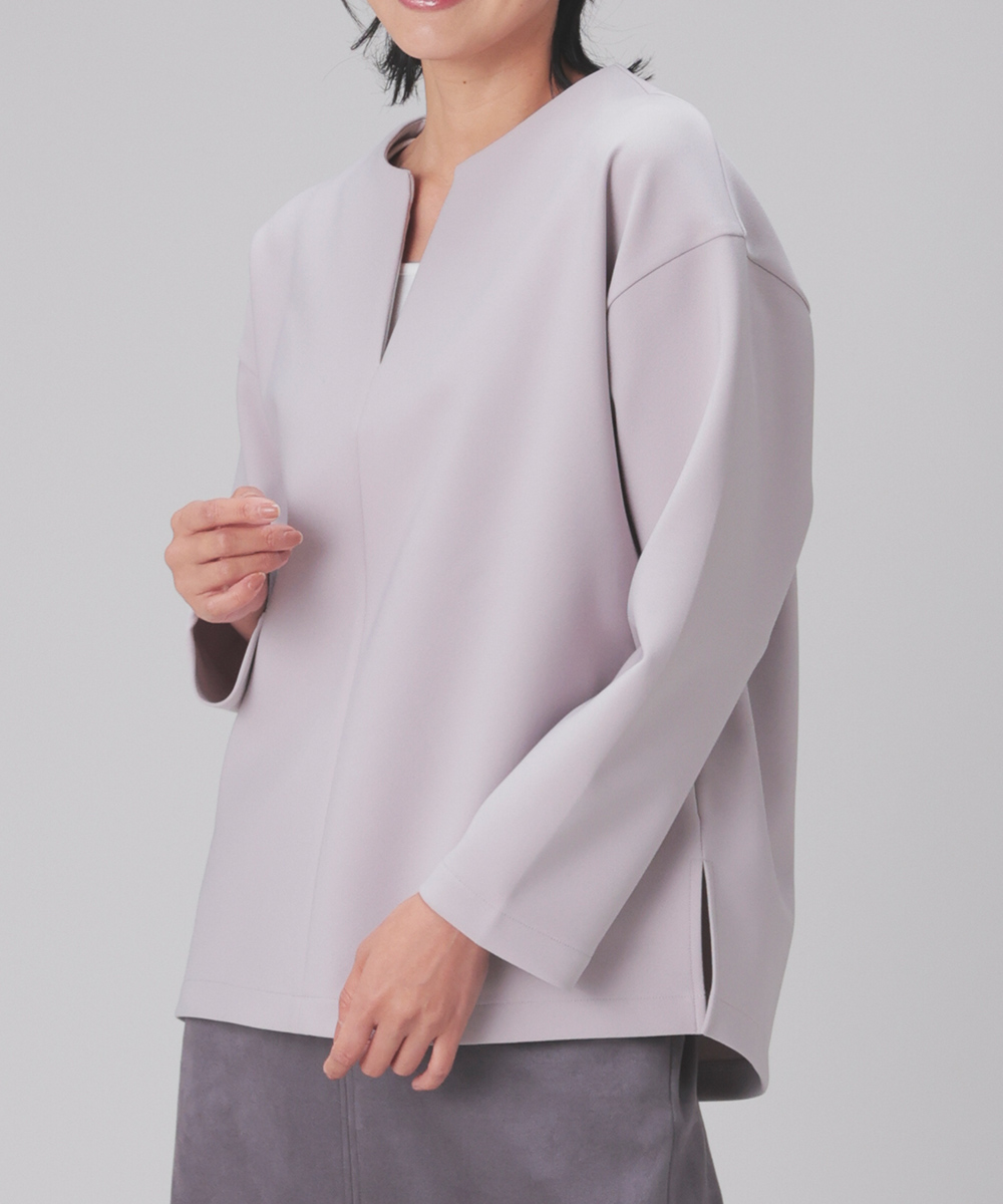 Honeys（ハニーズ） トップス カットソー 長袖 キーネック スリット