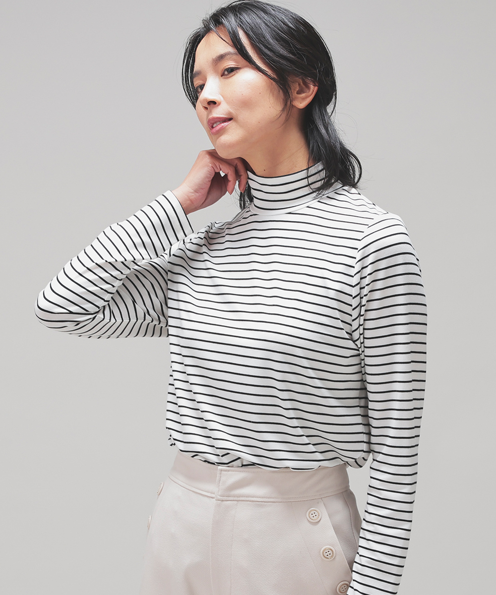 新品■13,200円【ジャックバニー】 2/L レディース　長袖　ハイネック ハニーズ Honeys ハイネックTシャツ トップス カットソー 長袖 T