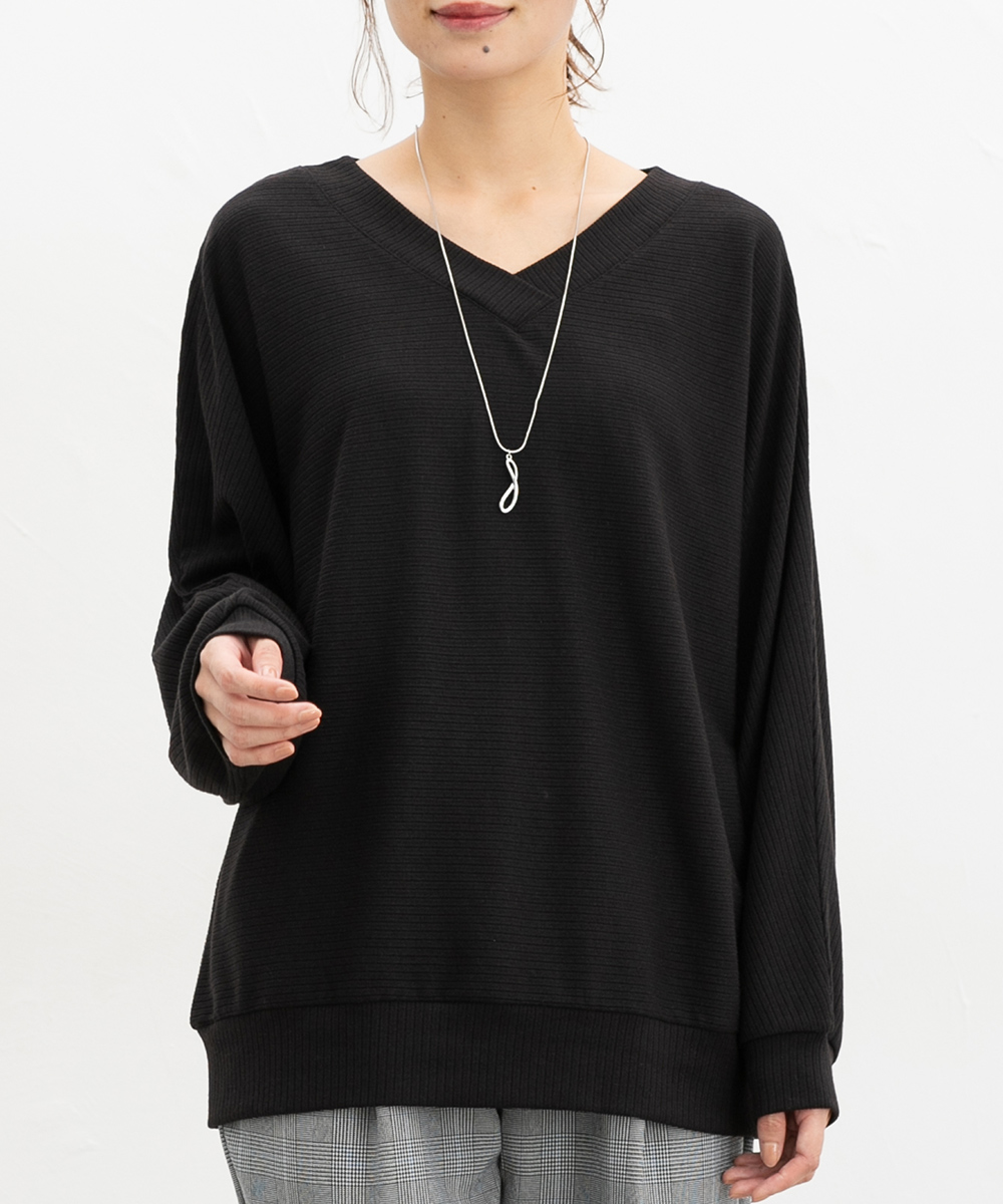 カットソー(長袖/七分) melt the lady layered relax tops black KOEISTORE（コウエイストア） カットソー レディース トップス 長袖 T